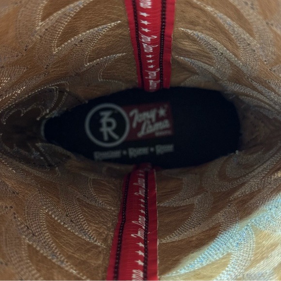 Tony Lama- NWT! Buckaroo Tall Pink/Brown Leather Cowgirl Boots- Sz. 7 - Picture 16 of 16